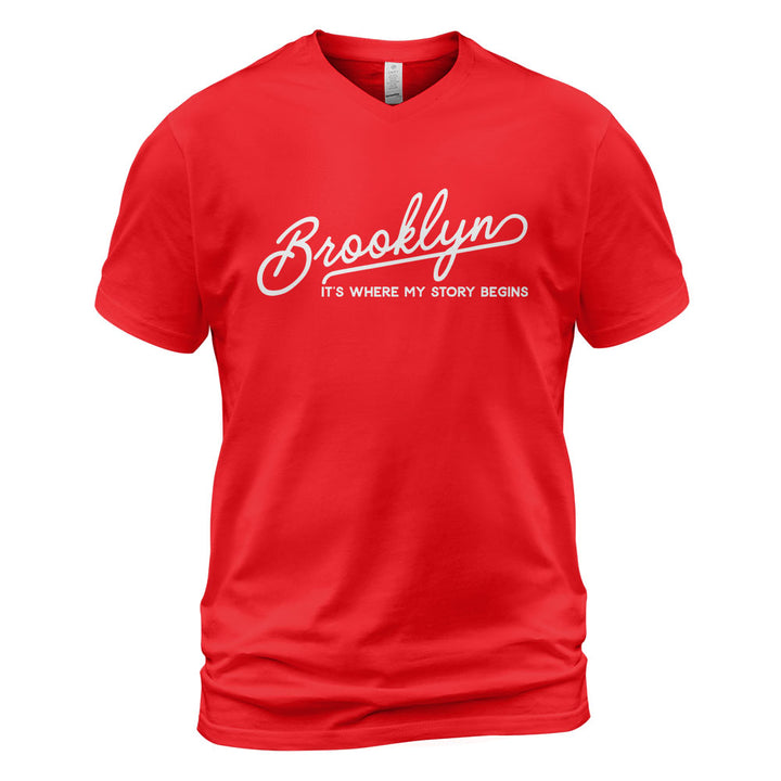 Brooklyn V-Neck T-Shirt BKBS025 - Brooklyn It s Where My Story Begins