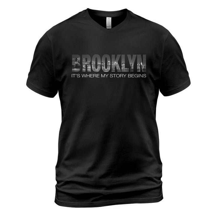 Brooklyn V-Neck T-Shirt BKBS028 - Brooklyn It s Where My Story Begins