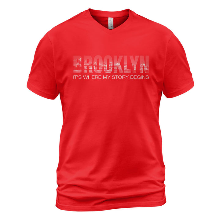 Brooklyn V-Neck T-Shirt BKBS028 - Brooklyn It s Where My Story Begins