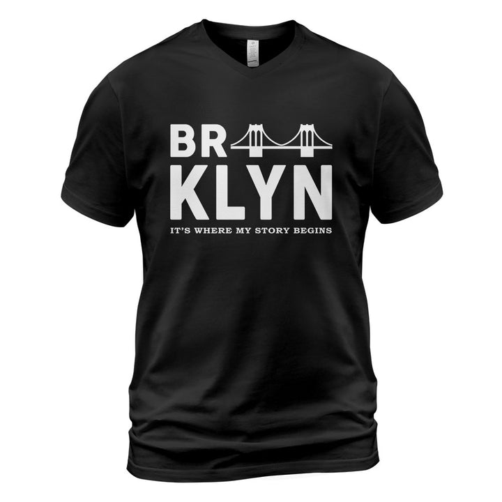 Brooklyn V-Neck T-Shirt BKBS029 - Brooklyn It s Where My Story Begins