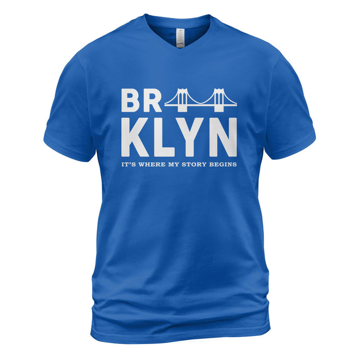 Brooklyn V-Neck T-Shirt BKBS029 - Brooklyn It s Where My Story Begins