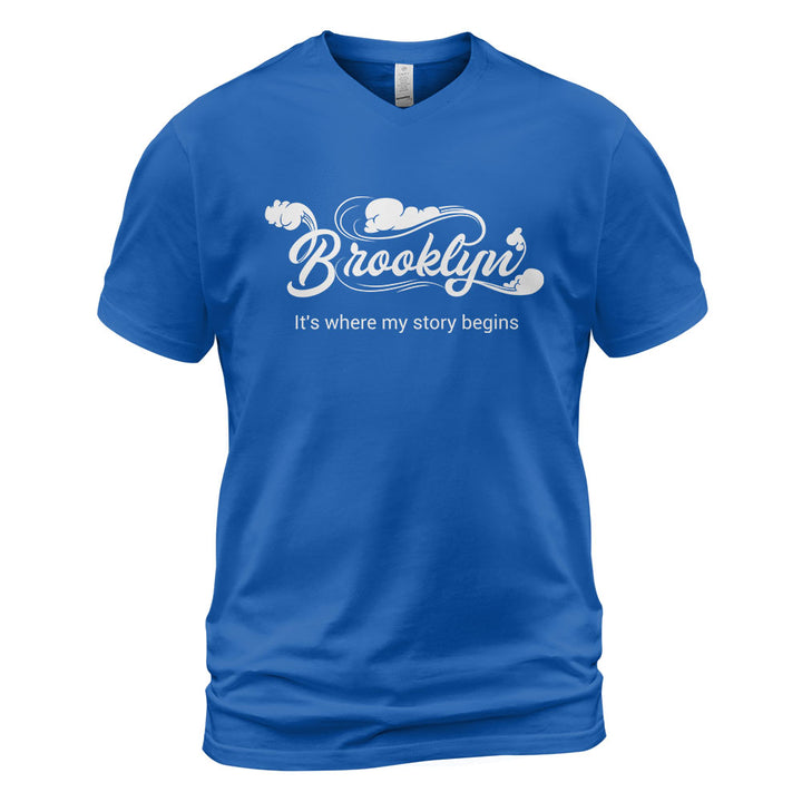 Brooklyn V-Neck T-Shirt BKBS030 - Brooklyn It s Where My Story Begins