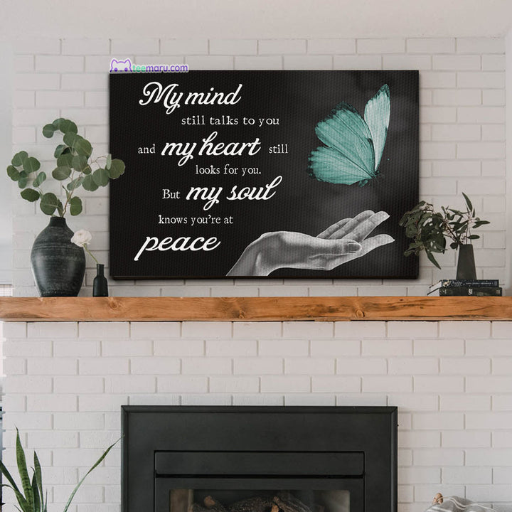 CAVA007 My Mind Still Talks To You Butterfly Memorial Canvas