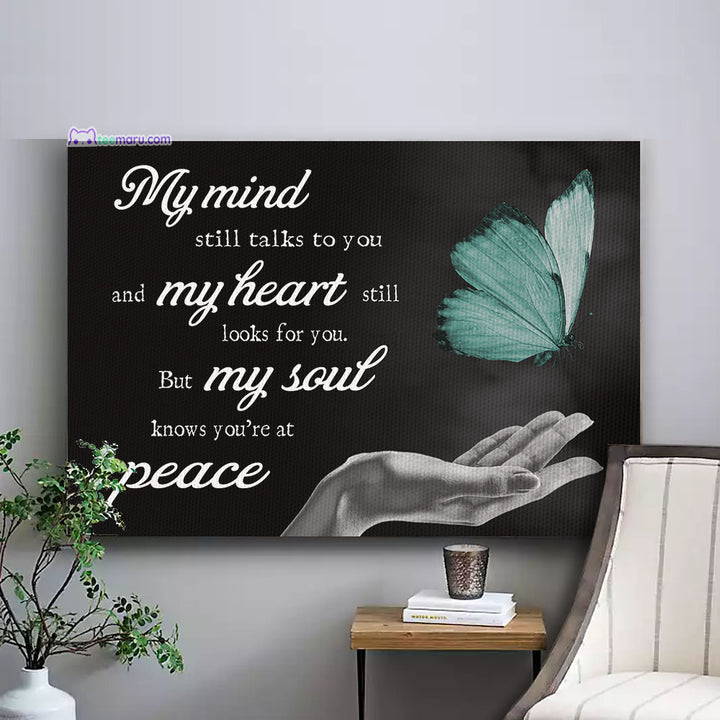 CAVA007 My Mind Still Talks To You Butterfly Memorial Canvas