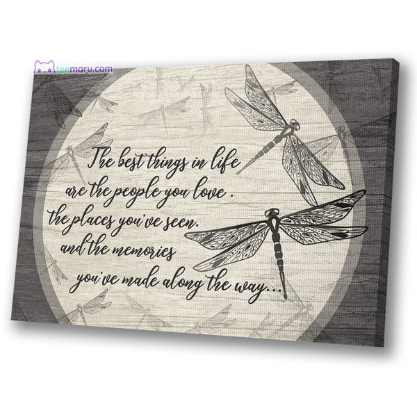 CAVA010 The Best Thing In Life Dragonfly Memorial Canvas