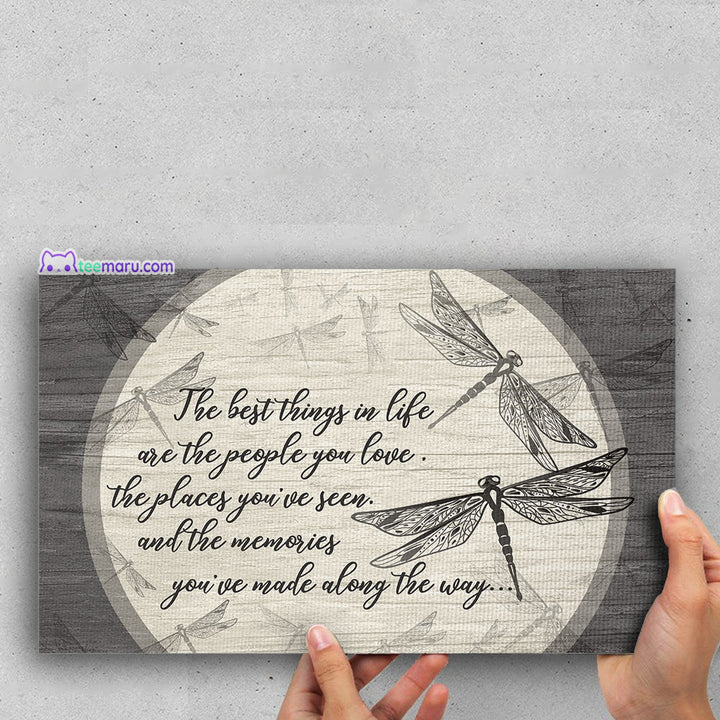 CAVA010 The Best Thing In Life Dragonfly Memorial Canvas