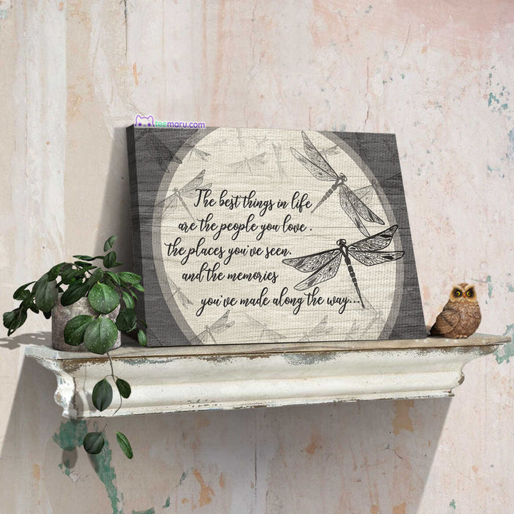 CAVA010 The Best Thing In Life Dragonfly Memorial Canvas