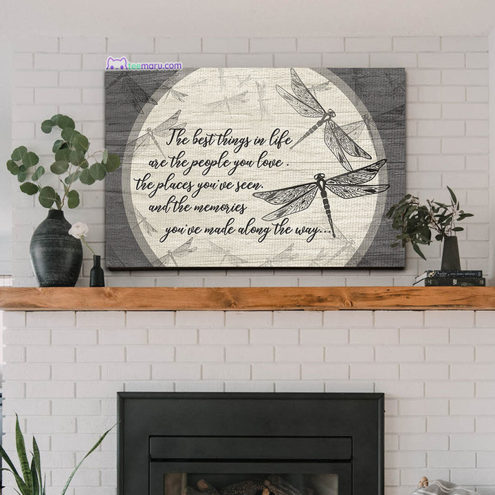 CAVA010 The Best Thing In Life Dragonfly Memorial Canvas