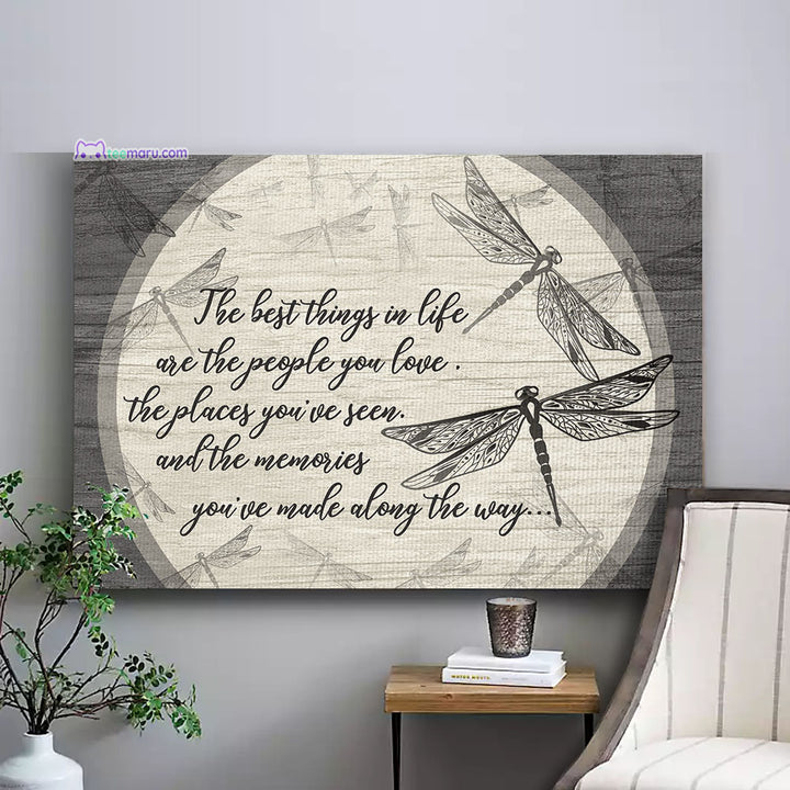 CAVA010 The Best Thing In Life Dragonfly Memorial Canvas