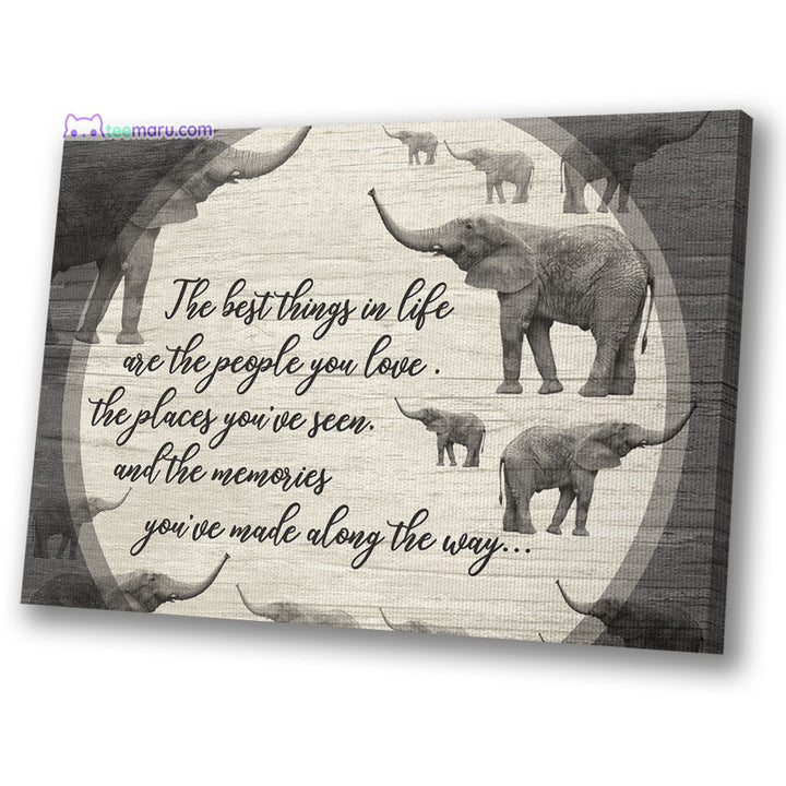 CAVA011 The Best Things In Life Elephant Memorial Canvas