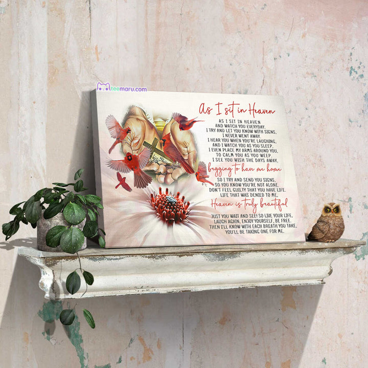 CAVA020 As I Sit In Heaven Jesus Faith Cardinal Memorial Canvas