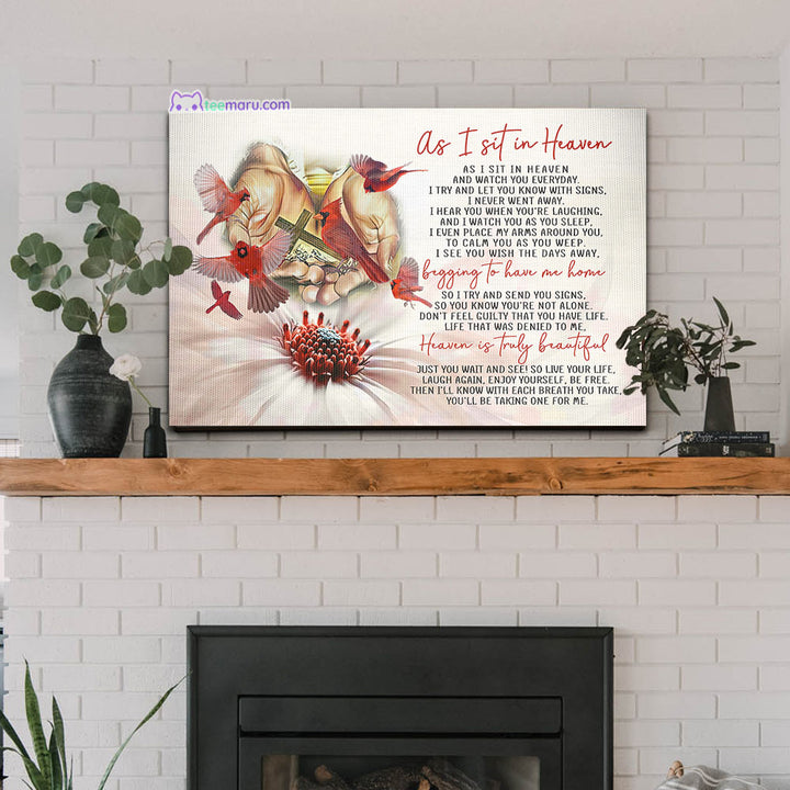 CAVA020 As I Sit In Heaven Jesus Faith Cardinal Memorial Canvas