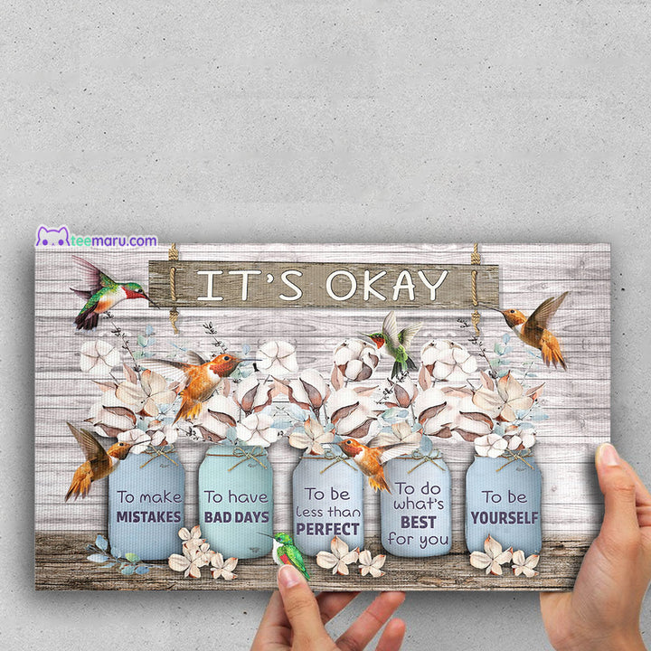 CAVA022 It s Okey To Make Mistake Hummingbird Memorial Canvas TeeMaru