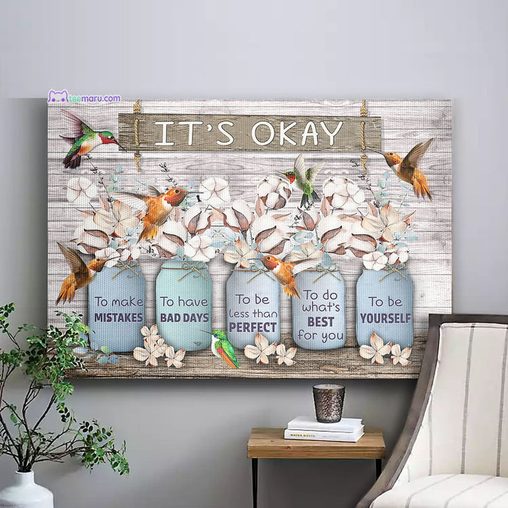 CAVA022 It s Okey To Make Mistake Hummingbird Memorial Canvas TeeMaru