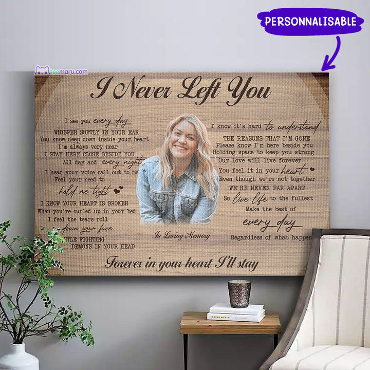 CAVA036 I Never Left You Personalized Memorial Canvas TeeMaru