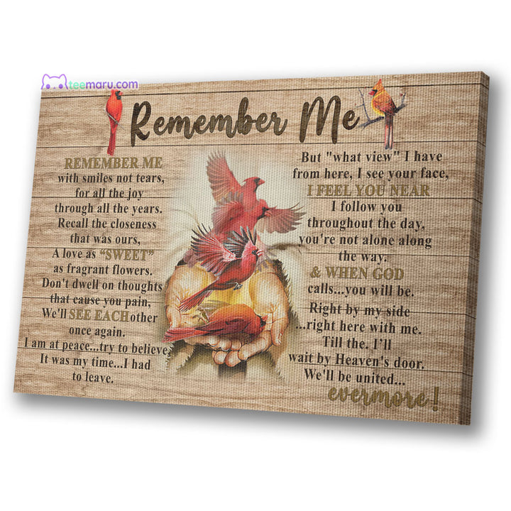 CAVA038 Remember Me Faith Cardinal Memorial Canvas TeeMaru