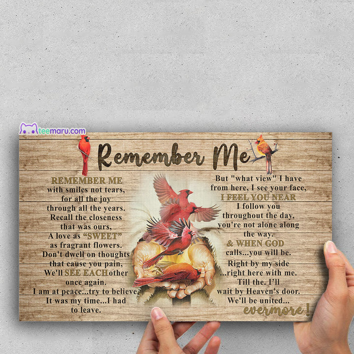 CAVA038 Remember Me Faith Cardinal Memorial Canvas TeeMaru