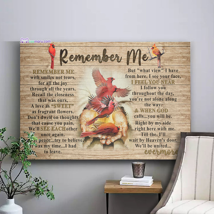 CAVA038 Remember Me Faith Cardinal Memorial Canvas TeeMaru