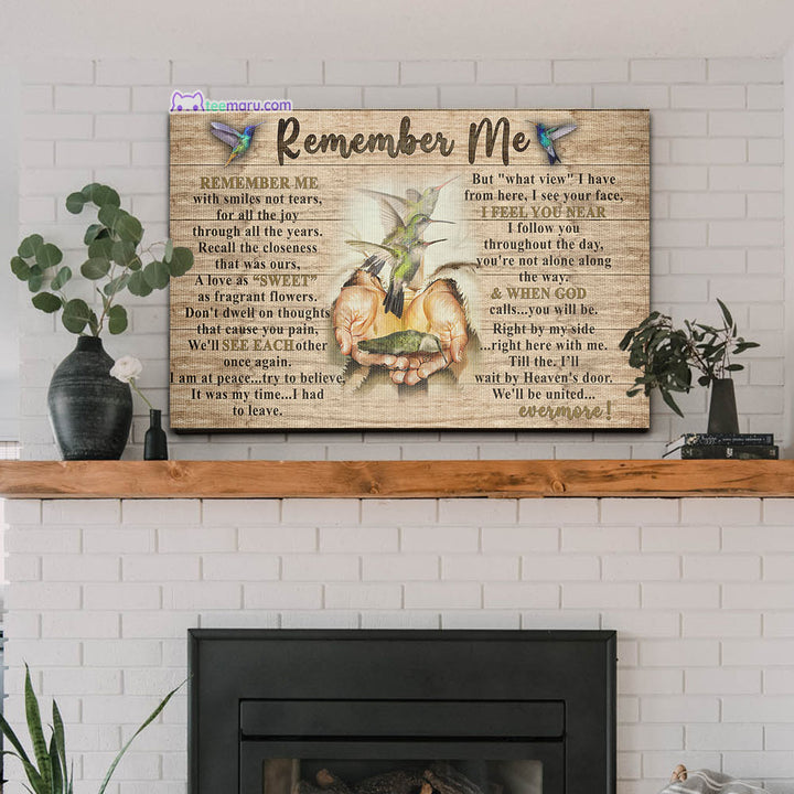 CAVA039 Remember Me Faith Hummingbird Memorial Canvas TeeMaru