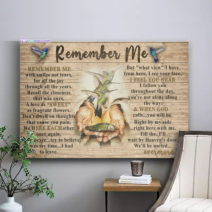 CAVA039 Remember Me Faith Hummingbird Memorial Canvas TeeMaru