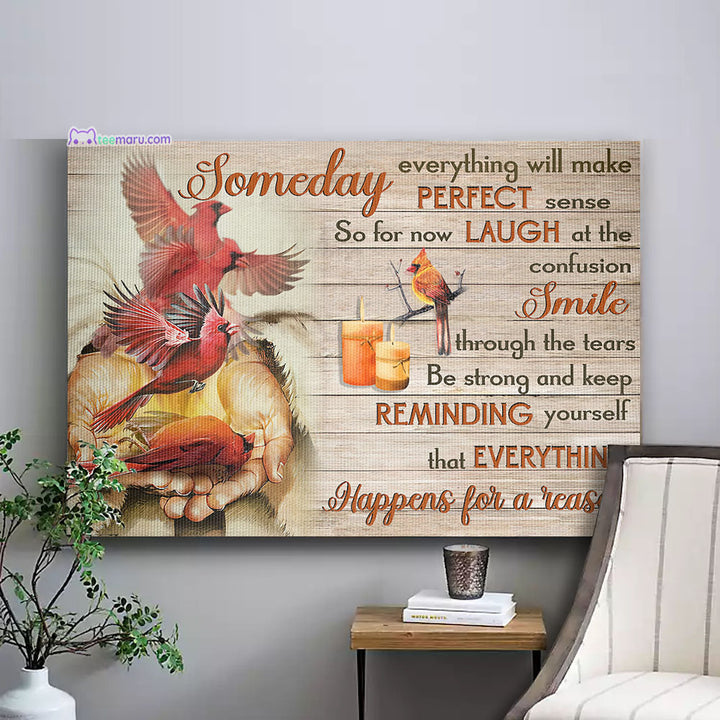 CAVA040 Someday Everything Will Make Perfect Sense Cardinal Memorial Canvas TeeMaru