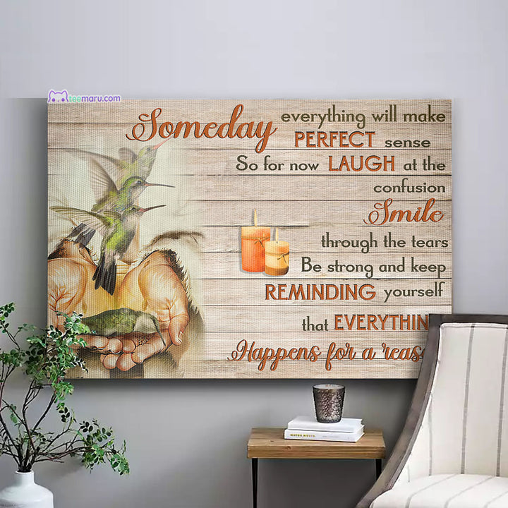 CAVA041 Someday Everything Will Make Perfect Sense Hummingbird Jesus Faith Memorial Canvas TeeMaru