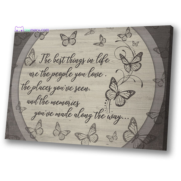 CAVA042 The Best Things In Life Butterfly Memorial Canvas TeeMaru