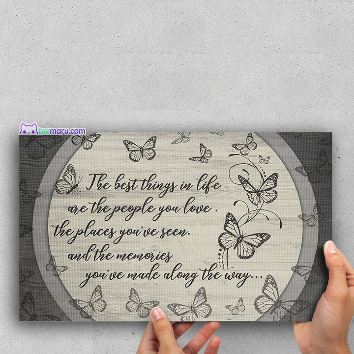 CAVA042 The Best Things In Life Butterfly Memorial Canvas TeeMaru