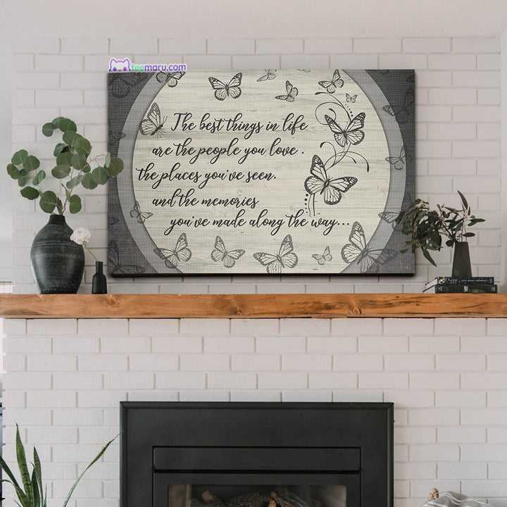 CAVA042 The Best Things In Life Butterfly Memorial Canvas TeeMaru