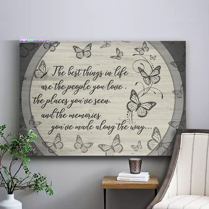 CAVA042 The Best Things In Life Butterfly Memorial Canvas TeeMaru