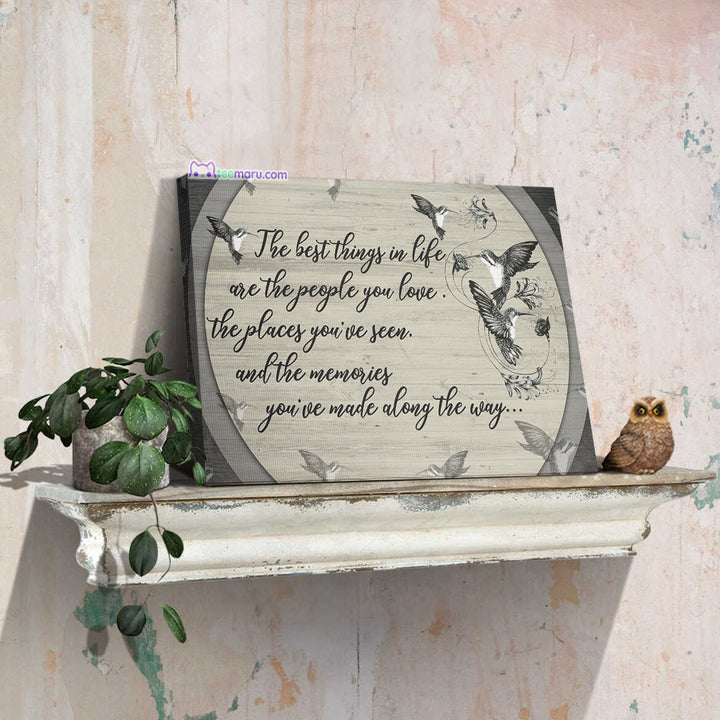 CAVA043 The Best Things In Life Hummingbird Memorial Canvas TeeMaru