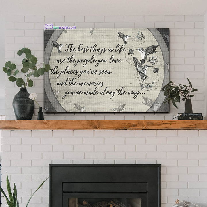 CAVA043 The Best Things In Life Hummingbird Memorial Canvas TeeMaru