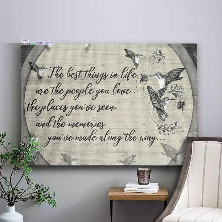 CAVA043 The Best Things In Life Hummingbird Memorial Canvas TeeMaru