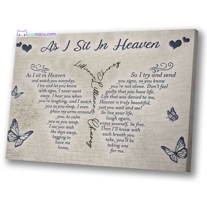 As I Sit In Heaven Butterfly Memorial Canvas CAVA045 TeeMaru