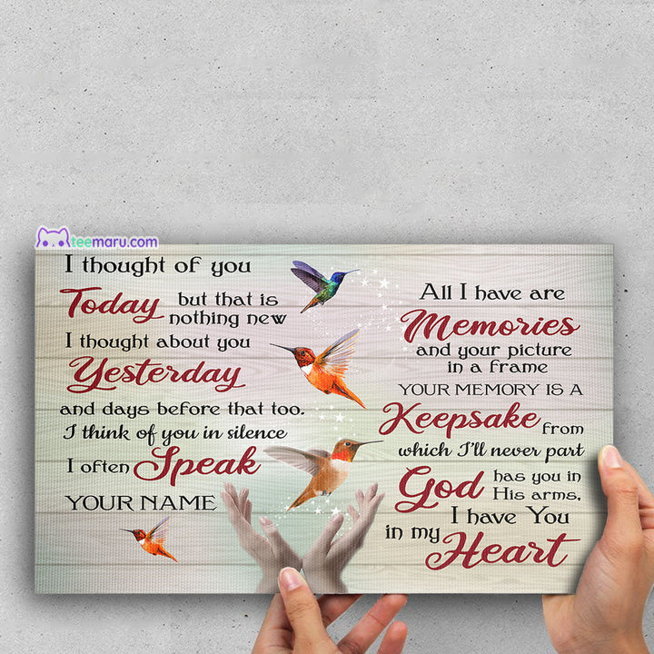 I Thought Of You Today Hummingbird Memorial Canvas CAVA054 TeeMaru