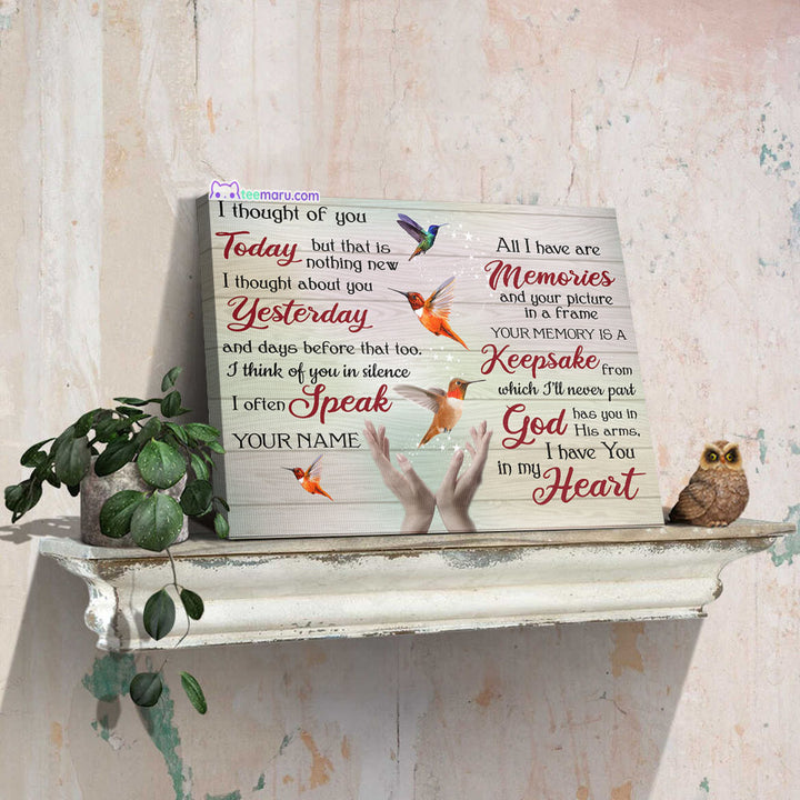 I Thought Of You Today Hummingbird Memorial Canvas CAVA054 TeeMaru