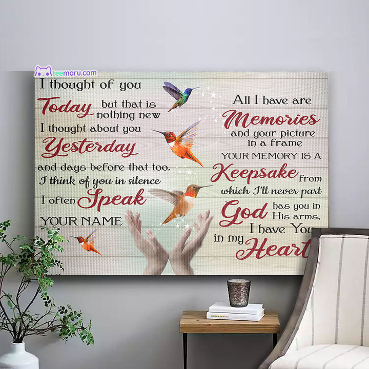 I Thought Of You Today Hummingbird Memorial Canvas CAVA054 TeeMaru