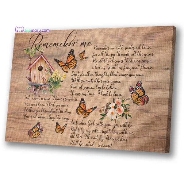 Remember Me Faith Butterfly Memorial Canvas CAVA062 TeeMaru