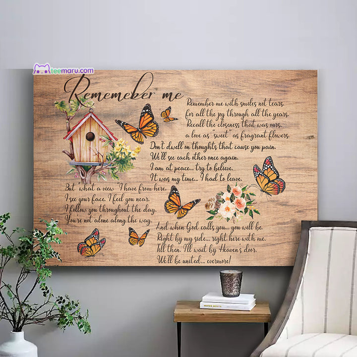 Remember Me Faith Butterfly Memorial Canvas CAVA062 TeeMaru