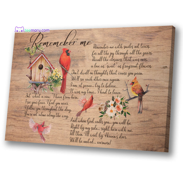 Remember Me Faith Cardinal Memorial Canvas CAVA064 TeeMaru