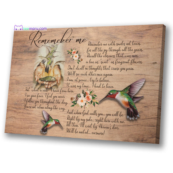 Remember Me Faith Hummingbird Jesus Faith Memorial Canvas CAVA065 TeeMaru