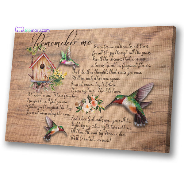 Remember Me Faith Hummingbird Memorial Canvas CAVA066 TeeMaru