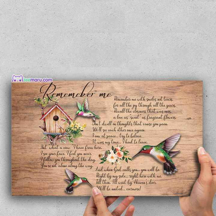 Remember Me Faith Hummingbird Memorial Canvas CAVA066 TeeMaru