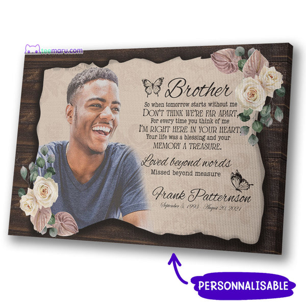 So When Tomorrow Starts Without Me Butterfly Personalized Memorial Canvas CAVA067 TeeMaru