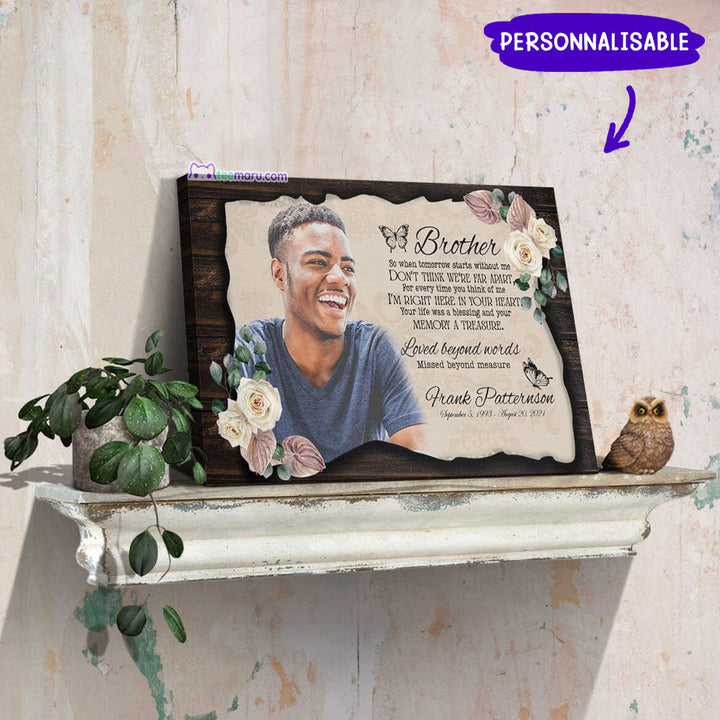 So When Tomorrow Starts Without Me Butterfly Personalized Memorial Canvas CAVA067 TeeMaru