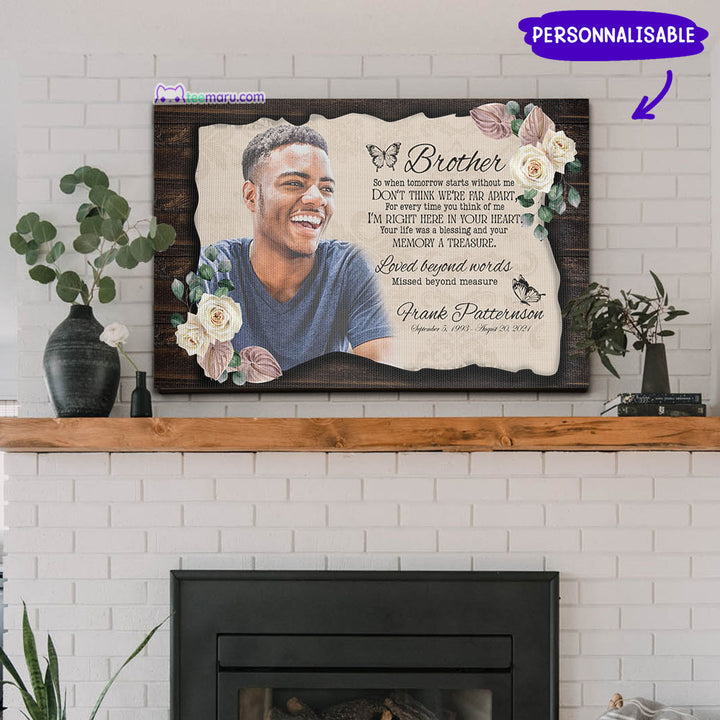 So When Tomorrow Starts Without Me Butterfly Personalized Memorial Canvas CAVA067 TeeMaru