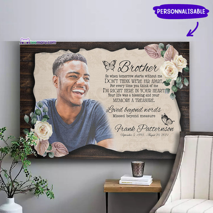 So When Tomorrow Starts Without Me Butterfly Personalized Memorial Canvas CAVA067 TeeMaru