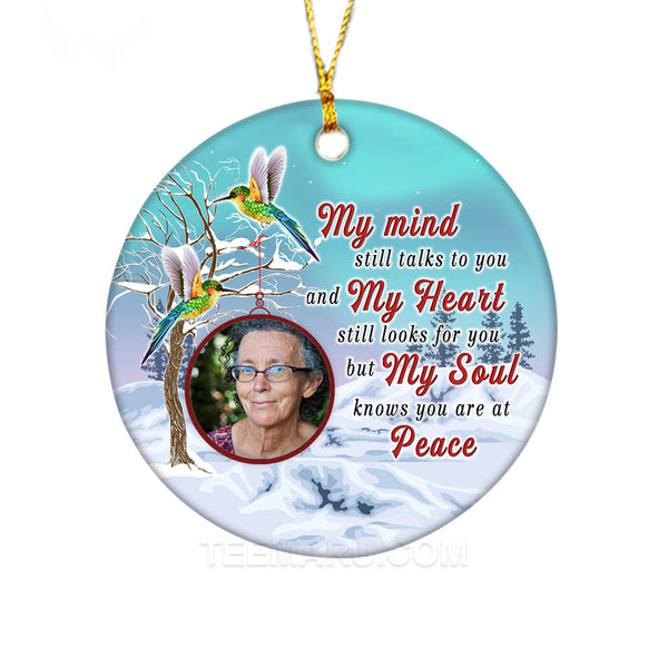 Hummingbird My Mind Still Talks To You Personalized Memorial Ceramic Ornament COLVPT0009