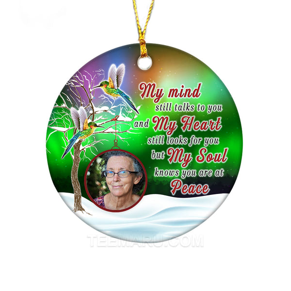 Hummingbird My Mind Still Talks To You Personalized Memorial Ceramic Ornament COLVPT0010