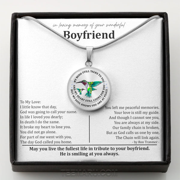 Loss of Boyfriend Hummingbird Memorial Necklace MCLVBC0002